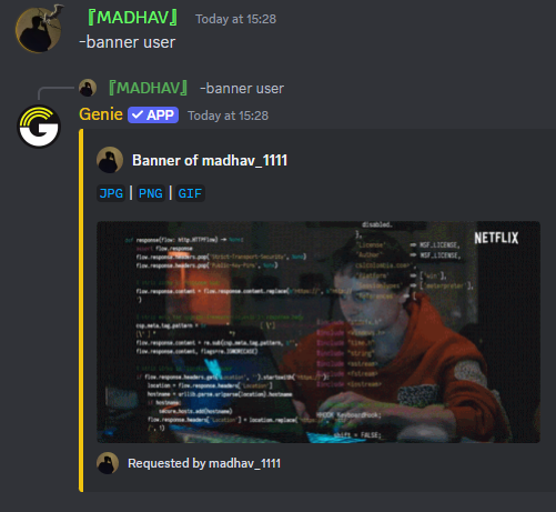 Banner User Command Preview