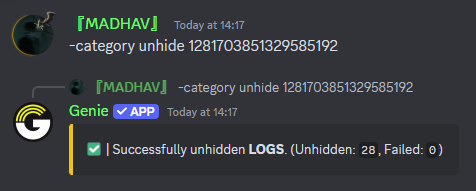 Category Unhide Command Preview