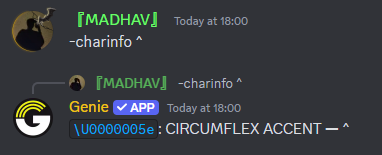 Charinfo Command Preview