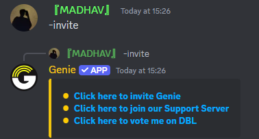 Invite Command Preview
