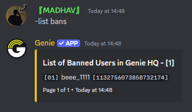 List bans Command Preview