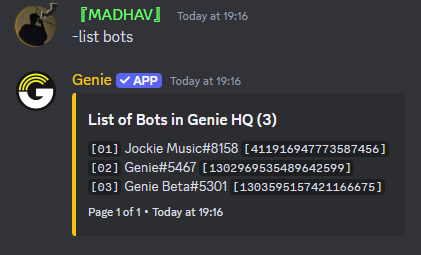 List bots Command Preview