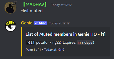 List muted Command Preview