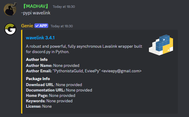 Pypi Command Preview