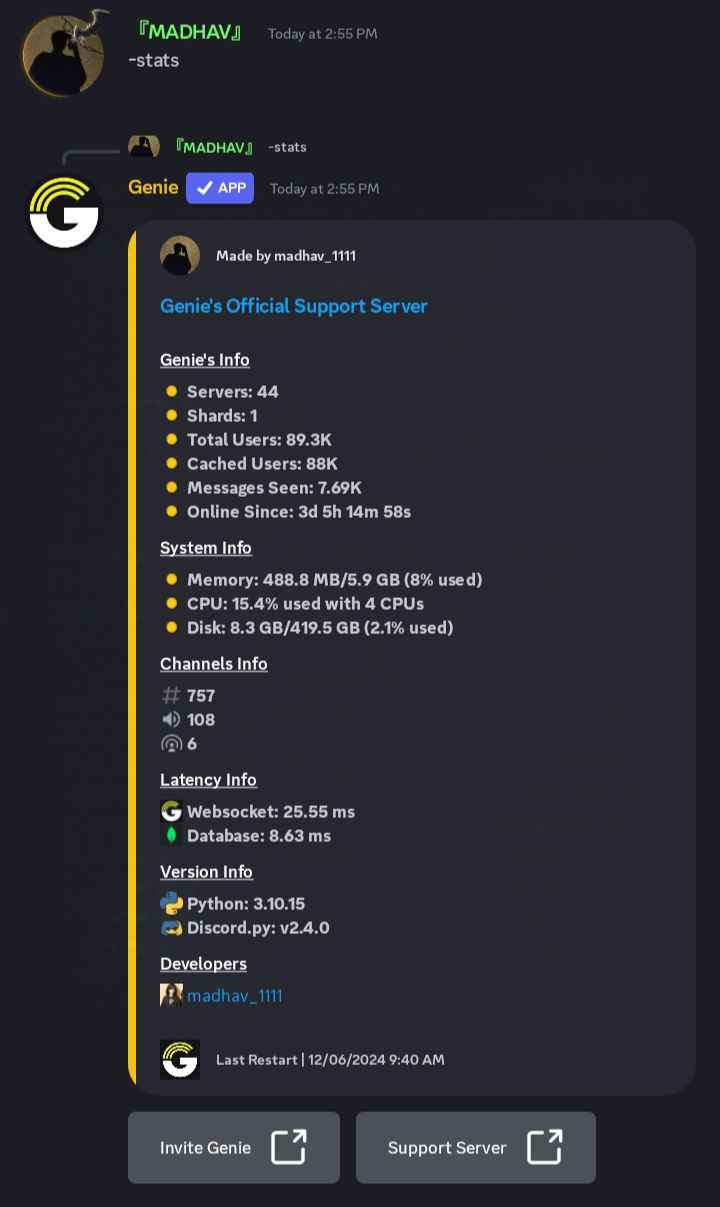 Stats Command Preview