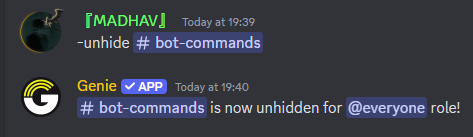 Unhide Command Preview
