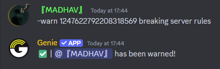 Warn Command Preview